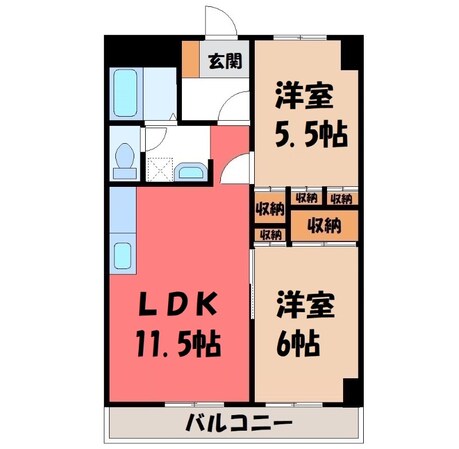 ラポールヤナセの物件間取画像